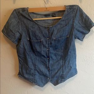 Pearls snap Jean shirt